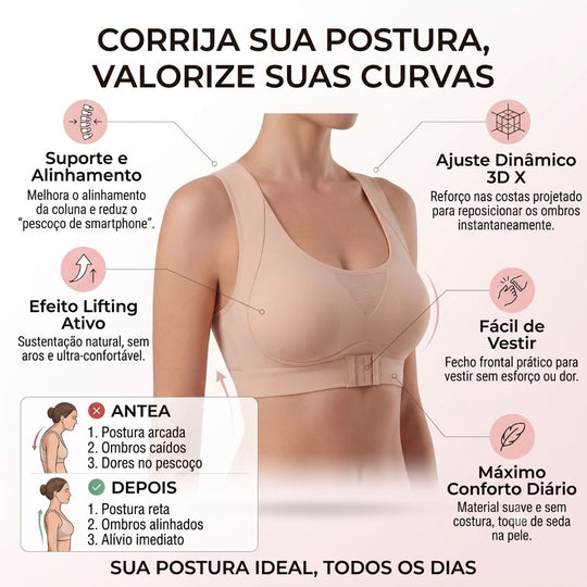 Lisana® Serena — Sutiã Corretor Postural Sem Costura com Sustentação Inteligente