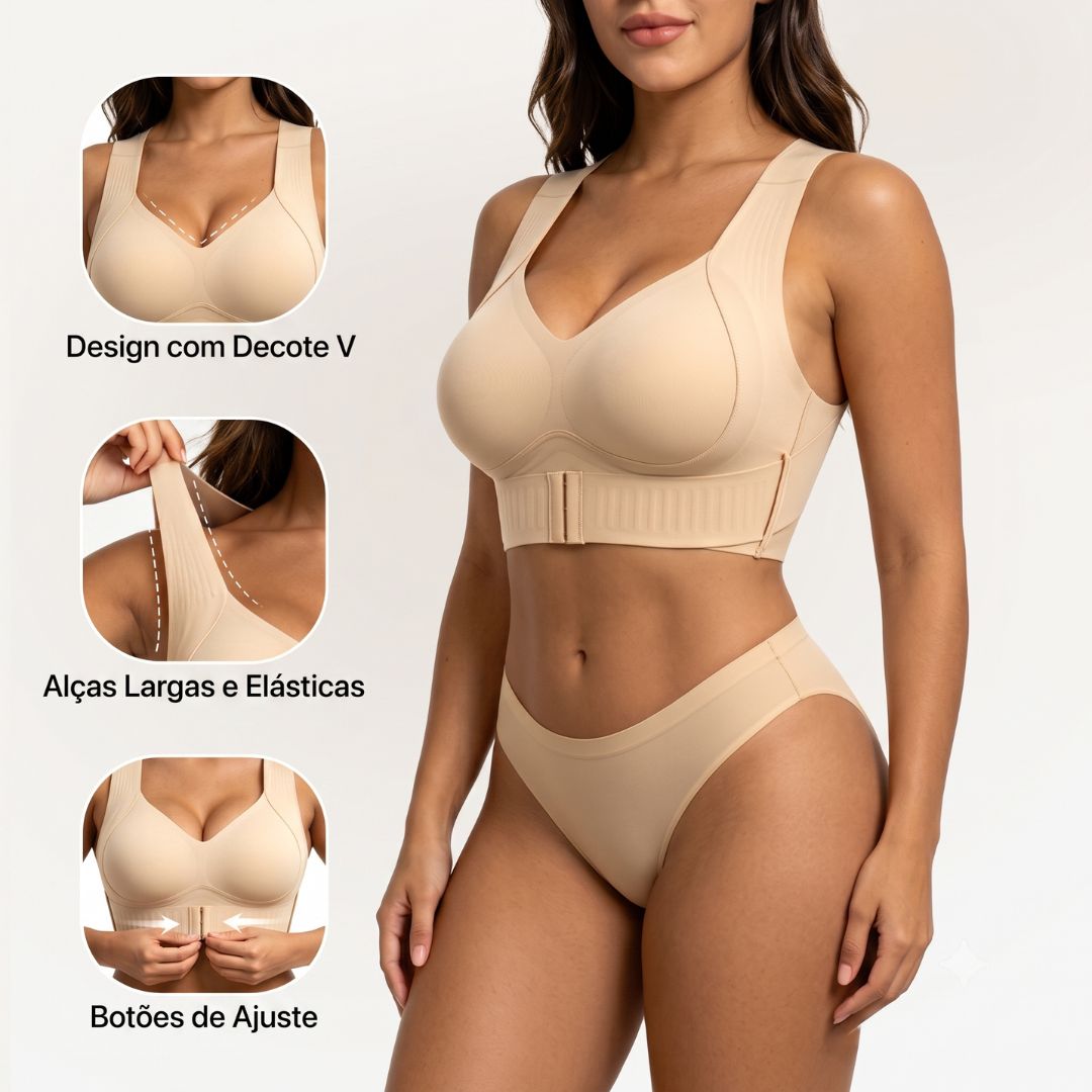 Lisana® Serena — Sutiã Corretor Postural Sem Costura com Sustentação Inteligente