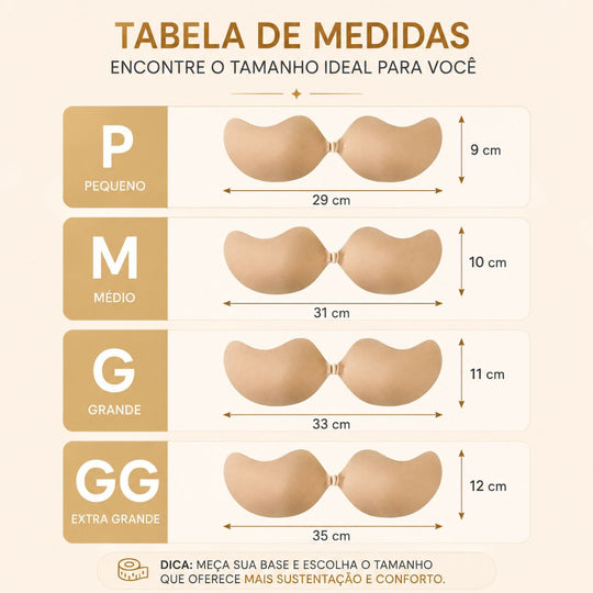 Secret™ — Sutiã Adesivo Com Suporte Efeito Silicone (Compre 1 Leve 2)