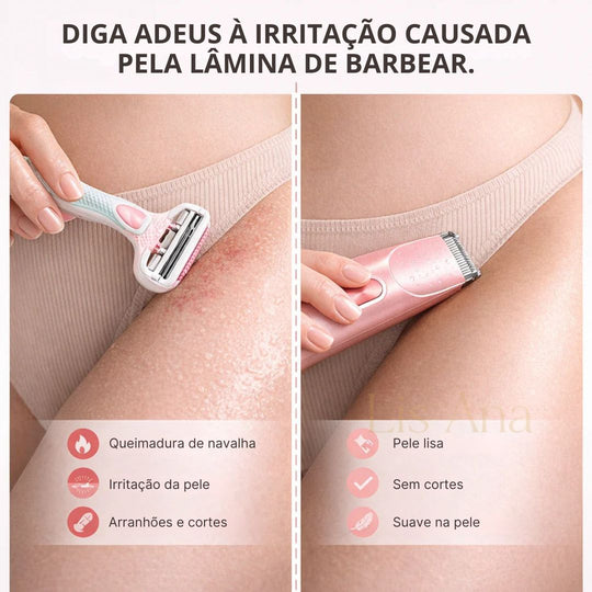 Depilador Para a Virilha 2 em 1 à Prova D’Água Indolor Oferta